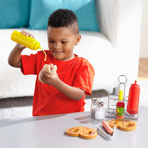6-Piece Set 3+ Melissa & Doug Condiments, Play Food with Kids Play Kitchen Accessories, Preschool Learning Toys