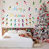 91 Pieces Christmas Wall Stickers, PVC Merry Christmas Lights Bulb Wall Decals for Decoration