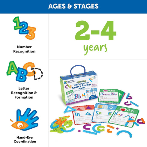 Learning Resources Skill Builders! Kindergarten Letter & Number Maker - Educational Indoor Games for Preschool
