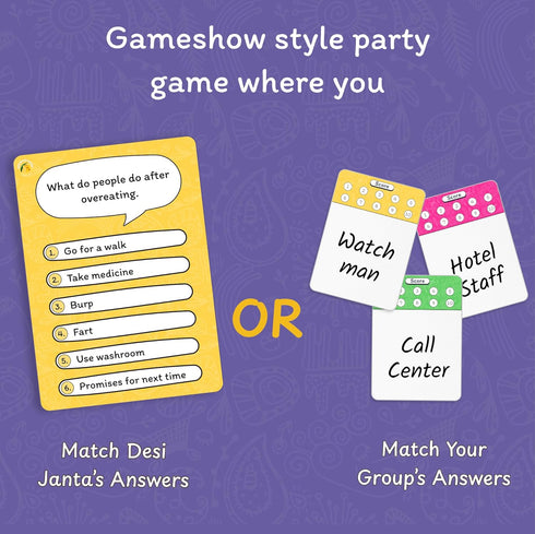 Desi Feud Board Game | Ultimate Survey Gameshow | Fun for Friends & Family | Great for House Party, Gifting & Road