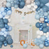 173Pcs Amandir Dusty Blue Balloon Arch Garland Kit, Baby Light Dusty Blue White Sand Metallic Blue Confetti Balloons