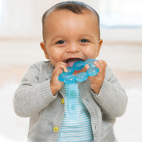 3-Pack Infantino Water Teethers Sensory Exploration, Teething, Cooling & Massaging Relief for Sore Gums, Lime & Blue