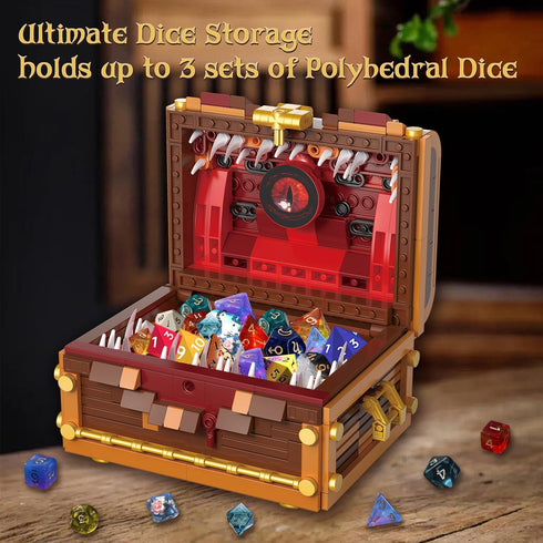 Sets, 3 Sets. Sets, 531pcs Mavo brix Mimic Chest Building Monster Dice Storage Box that Holds Up to Polyhedral Dice
