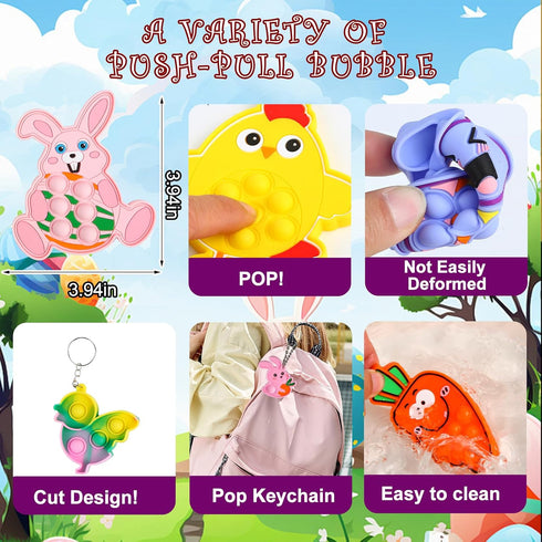 QATITP 600 Pcs Easter Basket Stuffers for Kids Party Favors,Easter Fillers,Fidget Toys,Bulk Easter Toys,Stocking
