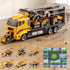 TEMI Construction Truck Toy Set with Play Mat, Die-Cast Metal Toy Car Set for Kids Age 3-6