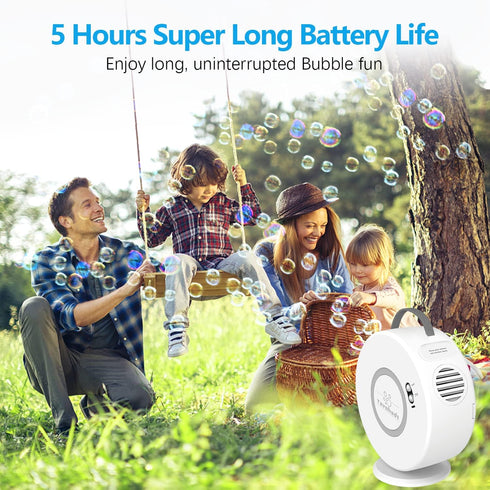 Automatic Bubble Machine for Kids, Rechargeable Portable Bubble Maker, Electric Bubbles Toy for 3-5 Year Olds