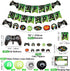 Video Game Party Decorations for Boys, 12th Birthday Banner, Tablecloth, Gaming Pattern Balloons & Sign