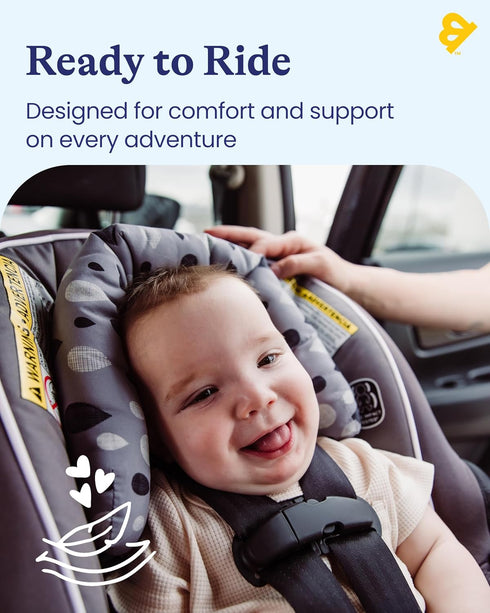 2-in-1 GoldBug Baby & Toddler Car Seat Head Support + Strap Covers - Raindrop