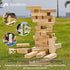 ApudArmis Giant Tumble Tower, 54 PCS Pine Wooden Stacking Timber Game with 1 Dice Set