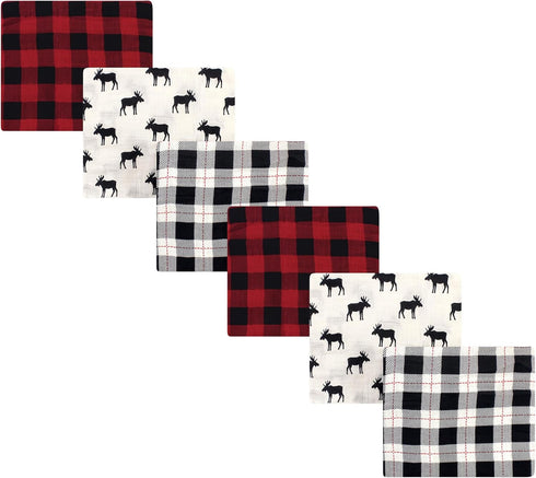 Hudson Baby Unisex Baby Cotton Muslin Swaddle Blankets Bundle Set, Moose 6-Piece,