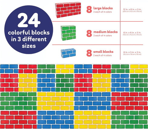Teacher Created Resources 24 Piece Easy-Stack Cardboard Blocks Set (TCR11531)
