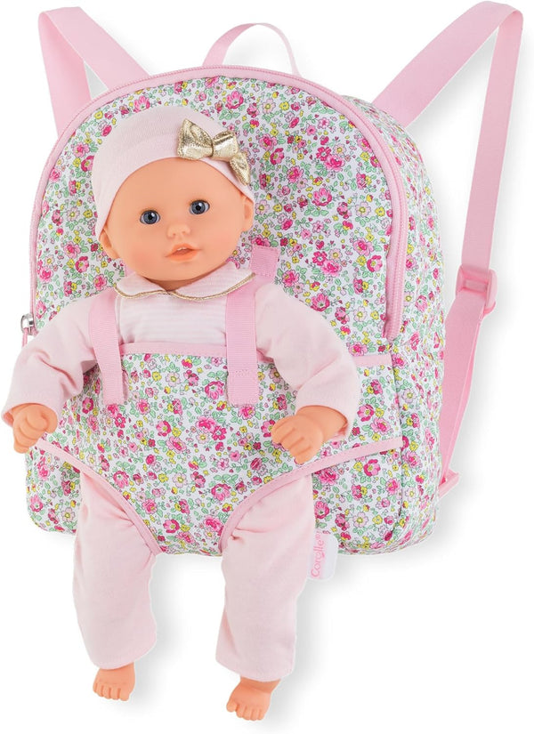 Corolle Backpack Baby Doll Carrier for 12 Inch Dolls - Toddler Baby