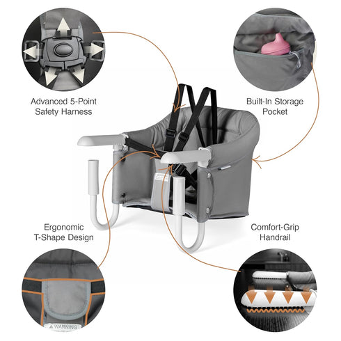 6-36 Portable Hook on High Chair for Baby & Travel Toddler from Months Clip on Baby Seat for Table Fast Table Chair