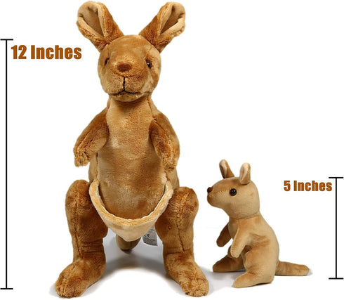 Ice King Bear Kangaroo Stuffed Animal, 12 Inches with Removable Joey Plush Toy