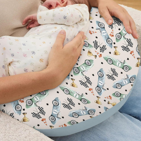 Nursing Pillow Cover for Boys Shower Gift, Stretchy Removable Breastfeeding Pillow Case, Soft Bottle Feeding Slipcover