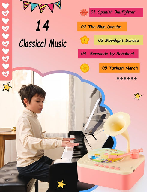 96 3-6 Kids Phonograph with Colorful Cards Learning Sensory Toy Ideal Entertainment for Boys and Girls Aged Kids