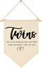 FYSIA Twin Room Sign-Twins Two Little Blessings-Canvas Hanging Pennant Flag Banner Wall Sign