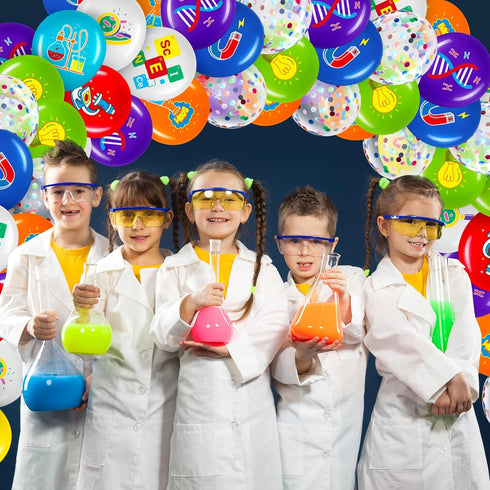 Capoda 60 Pieces Science Party Balloons, Science Themed Latex Balloons for Little Scientist Supplies