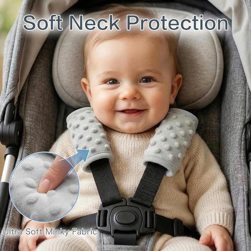 Pro Goleem Car Seat Strap Covers for Babies Unisex Soft Car Seat Strap Shoulder Pads for All Car Seats, Stroller