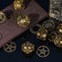 Metal Dice Set D&D, 7-Die DND Dice with Gift Bag for Dungeons and Dragons Role Playing Games (Antique Gold)