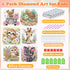 ajepon 6 Pack 8-12, (6x6inch) Animal Diamond Art Kits for Kids, Cute Animals Diamond Art for Kids Ages Cat Dog Turtle