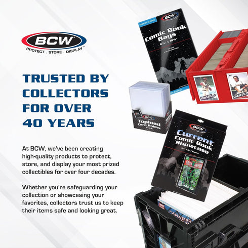 BCW Large Collectible Card Bin for up to 1600 Cards - Gray Plastic Storage Box for Trading Cards, Pokemon, MTG