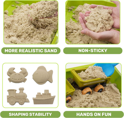 2.2lb Playset, 3 4 5 6 Eaciilee Play Sand Farm Toys, Farm Sensory Bins with Play Sand, Animal, Take Apart Truck Trailer