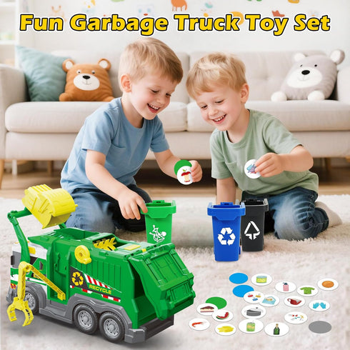 3 4 5 6 7 8 Set 3 AuroTops Garbage Truck Toys for Kids Years Old Boys Toy Trucks with Sound and Light,Toddlers Birthday