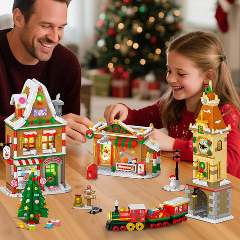 2025 Set 24 Countdown 8+ INSOON Advent Calendar Christmas Mini Building with Light, Days City Main Street Building