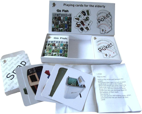 My Pet Elephant Playing Cards for Seniors 3Pack Set with Classic Cards, 1960s Reminiscence Cards