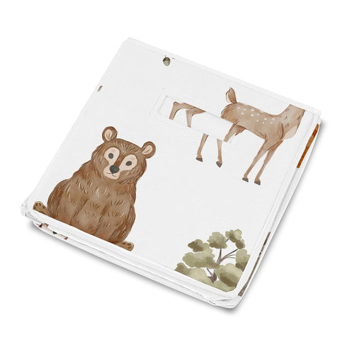 Sweet Jojo Designs Woodland Forest Animals Boy Girl Gender Neutral Unisex Collapsible Toy Storage Box Chest Organizer