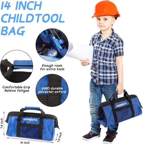 12-Piece Set 8+ URASISTO Kids Tool with Tool Storage Bag, Junior Real Hand Tool Kit for Boys & Girls, Children Learning