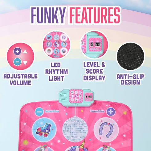 Klevly 6+ 5 5 6 Unicorn Dance Mat for Kids Ages | Plays Levels & Songs | Unicorn Gifts for Year Old Girl | Toys