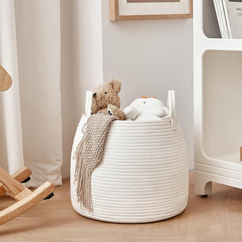 (15"x 13")| R RUNKA Nursery Laundry Basket | Kids Hamper for Blankets, Pillows,Toys Baby Toy Basket | Nursery Storage