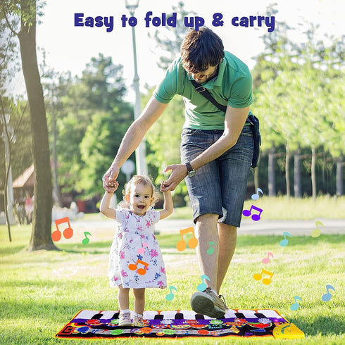 25 1 2 3 RenFox Baby Piano Mat with Music Sounds, Kids Musical Playmat, Early Education Development Birthday Gift Music