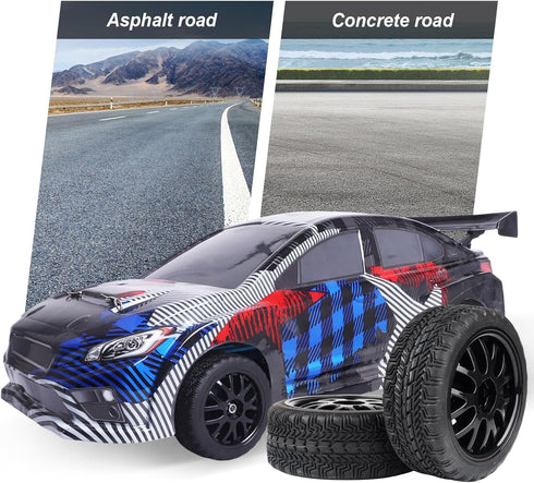 Hobbypark 4-Pack Rubber Tires & Wheels, OD 2.56'' for 1/10th Scale RC Touring Car