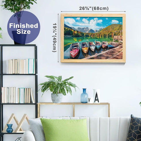 1000 BenBen Piece Puzzle for Adults, Jigsaw Puzzles with Letters on Back, Fusine Lake, Challenging Puzzle for Game