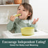 Simka Rose Baby Bowl & Spoon Set, Suction Bowls for Toddler, BPA-Free Silicone, Dishwasher & Microwave Safe (Grey)