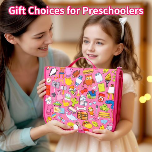 12-Page Toddler Busy Board Montessori Toys, Busy Book for Kids, Quiet Educational Activity Book, Learning Sensory Toys