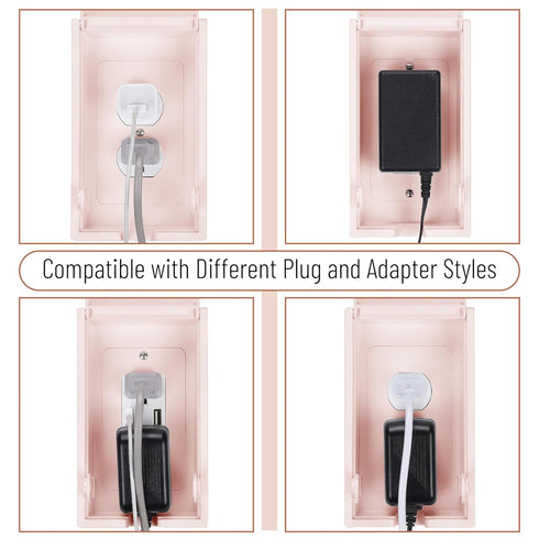 Bates Baby Safety Outlet Cover Box, Pink Plug Covers for Baby Proofing, Socket Covers for Child Safety