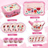 Set 15Pcs Set Playset D-FantiX Kids Tea for Little Girls, Pink Tin Tea Party for Toddlers Afternoon Tea Time with Metal