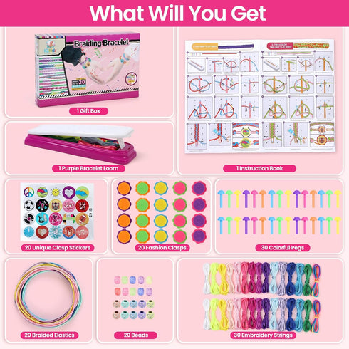 8-12 6 7 9 10 11 Set IQKidz Friendship Bracelet Making Kit - Make Bracelets Craft Toys for Girls Age yrs, Cool Birthday