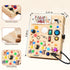 1-3,Montessori 1 2 3 LED Busy Board for Toddlers Toy with Key Switch, Light Up Wood Activity Sensory Board for Fine