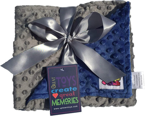 Reverse Baby Blanket in Blue/Grey