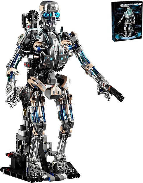 CSNRHG Mechanical Skeleton Robot Building Block Toy 692+Pieces Twistable Body and Poseable Design