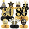 9 Pieces 80th Birthday Decoration Centerpieces, Cheers to 80 Years Honeycomb Table Topper for Party Decor