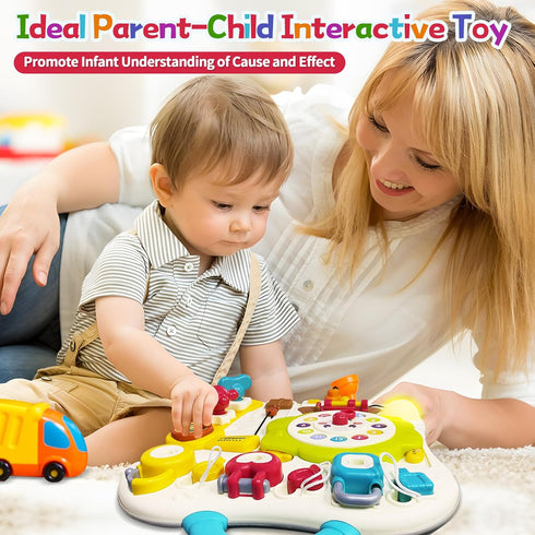 2024 NEW Montessori Busy Board Sensory Toys for Toddlers 1-3, 13 Activity Music & LED Light Up Toys for 2+ Year Old,