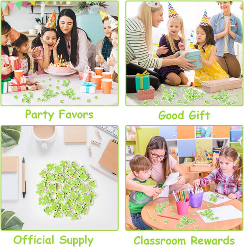 60PCS Mini Frog Eraser Bulk, Assorted Cartoon Frogs Animal Pencil Erasers for Kids, School Carnival Rewards, Gift Bag