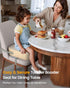 OPZAVYA Toddler Booster Seat for Dining Table and Kitchen Chair Adjustable Safety Straps, PU Leather, Non-Slip, Easy