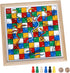 Wooden Snakes and Ladders Game - Educational Board Game for Kids and Adults, Includes Counters & Dice